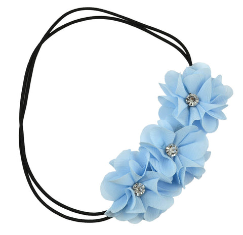 Chiffon Flowers Gem Headband