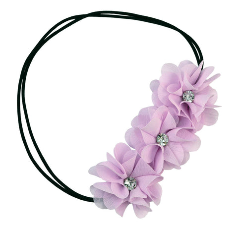 Chiffon Flowers Gem Headband