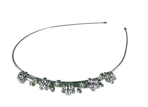Wire Headband Crystal Flowers