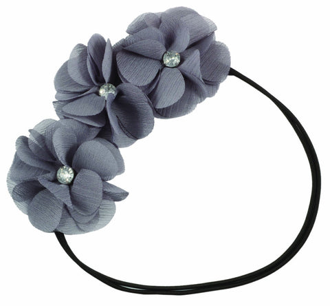 Chiffon Flowers Gem Headband